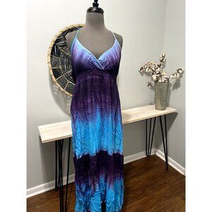 SUGAR AND SPICE Blue and Purple Ombre Dress w/ open back, Women's Large L